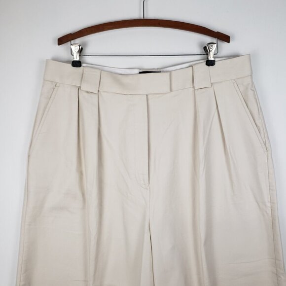 Banana Republic Cruise Cropped Pant NWT Cream Khaki Wide Leg Trousers Size 18L - Picture 3 of 9